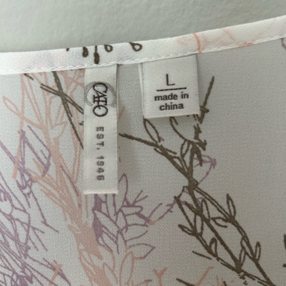 Cato Women's Overlay Top W/3/4" Flared Sleeve Size L - Picture 3 of 6